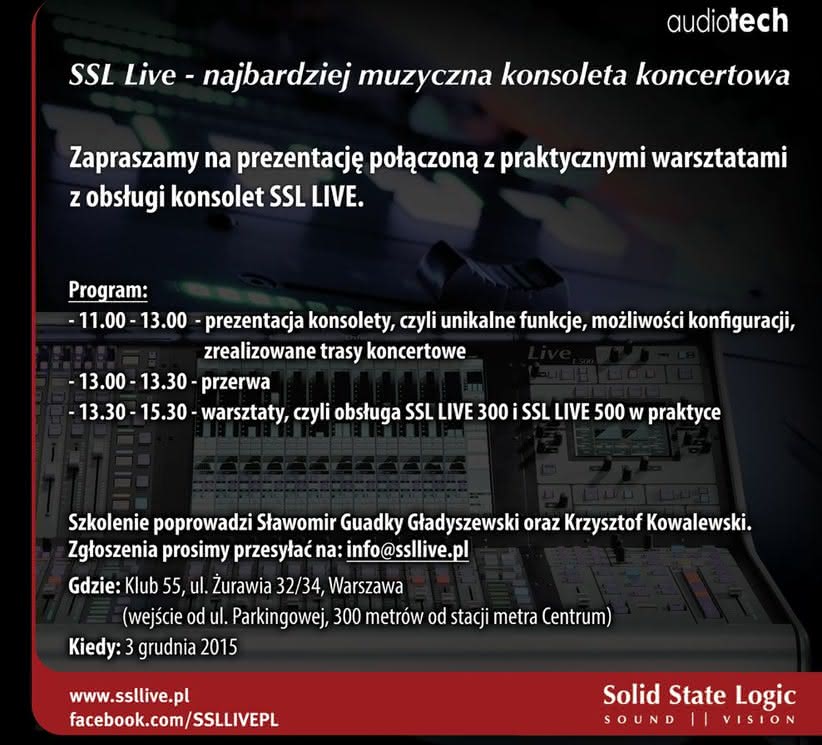Prezentacja i szkolenie z obsługi konsolety SSL LIVE 