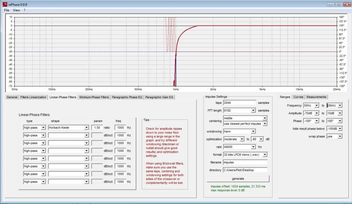 Projektowanie filtrów FIR - korekcja charakterystyki fazowej i amplitudowej za pomocą FIR-ów (cz. III)